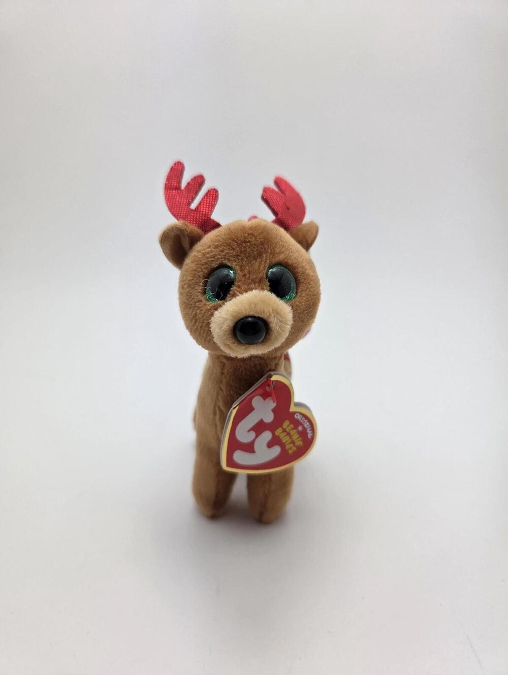 Ty Key Clip “Tinsel” the Holiday Reindeer (4 inch)